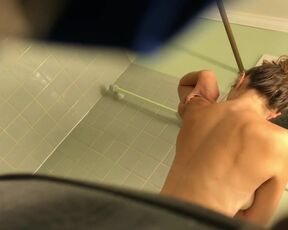 Gorgeous woman caught naked by hidden cam in bathroom