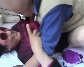 Chinese Granny Is Having Fun With Grandpa