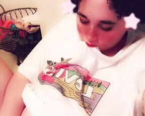 Alternative Egirl plays with her fat tight pussy