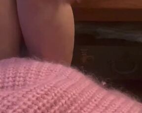 Sweater Goddess Tries on Sweater and Tall Socks