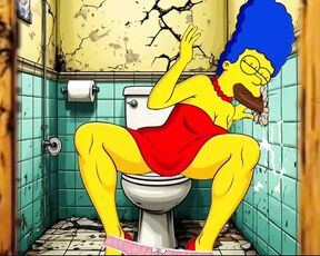 Married Housewife Gets Fucked in a Dirty Toilet. Cartoon Parody