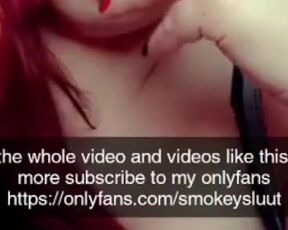 Sexy smoker with huge tits